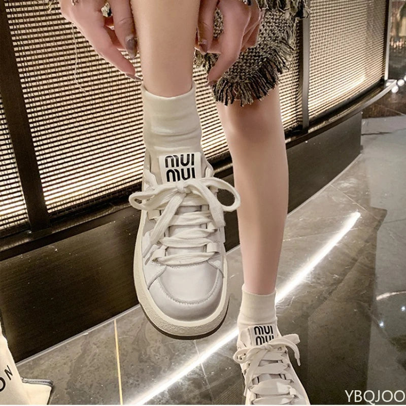 Women's Thick Soled Casual Board Shoes 2025 New Spring and Summer Sports Shoes Women's Shoes Soft Soled Comfortable Sports Shoes
