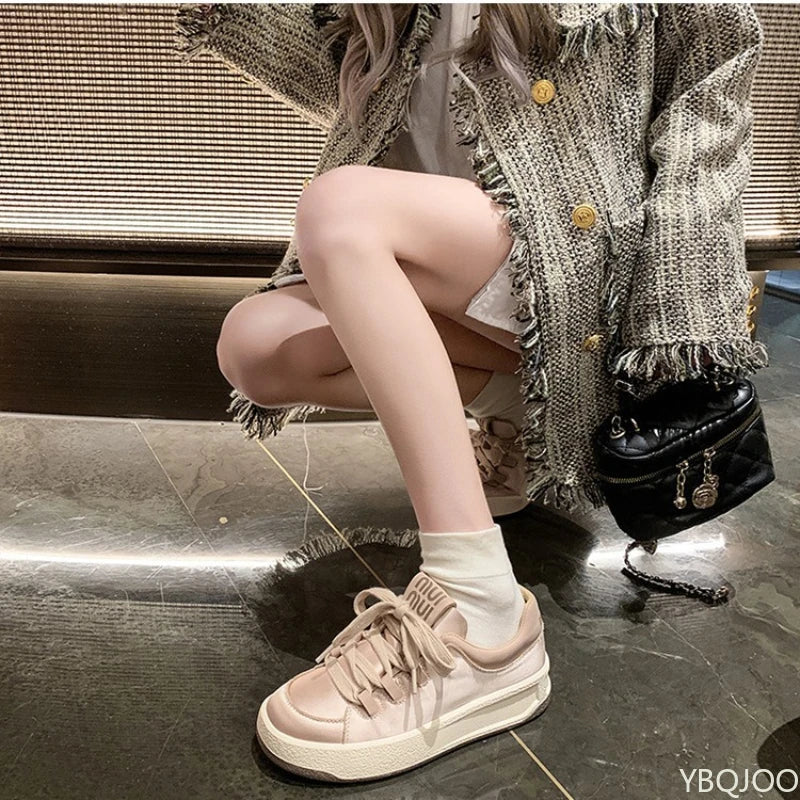 Women's Thick Soled Casual Board Shoes 2025 New Spring and Summer Sports Shoes Women's Shoes Soft Soled Comfortable Sports Shoes